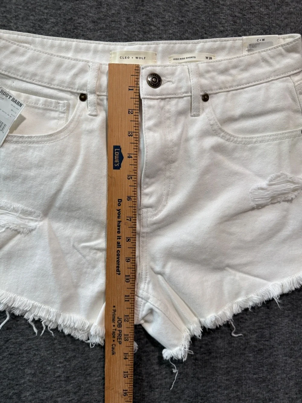 Cleo + Wolf White Distressed High-Rise Women’s Denim Shorts Size 28 Boot‎ Barn